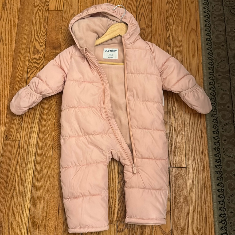 Pink fleece snow suit